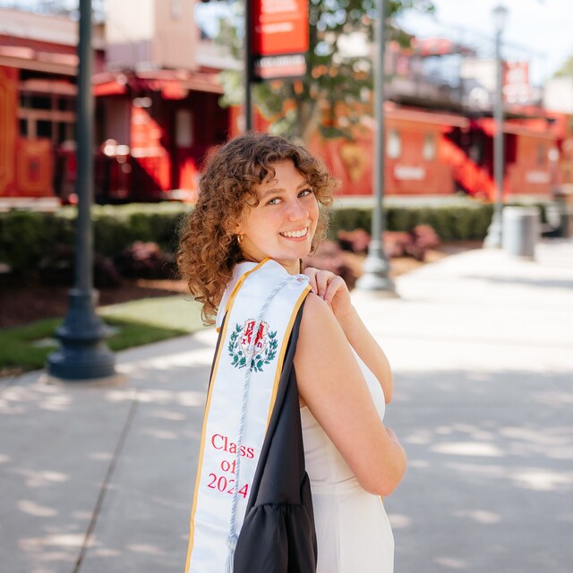 Chi Omega Graduation Stole / Sash with cords Class of 20XX