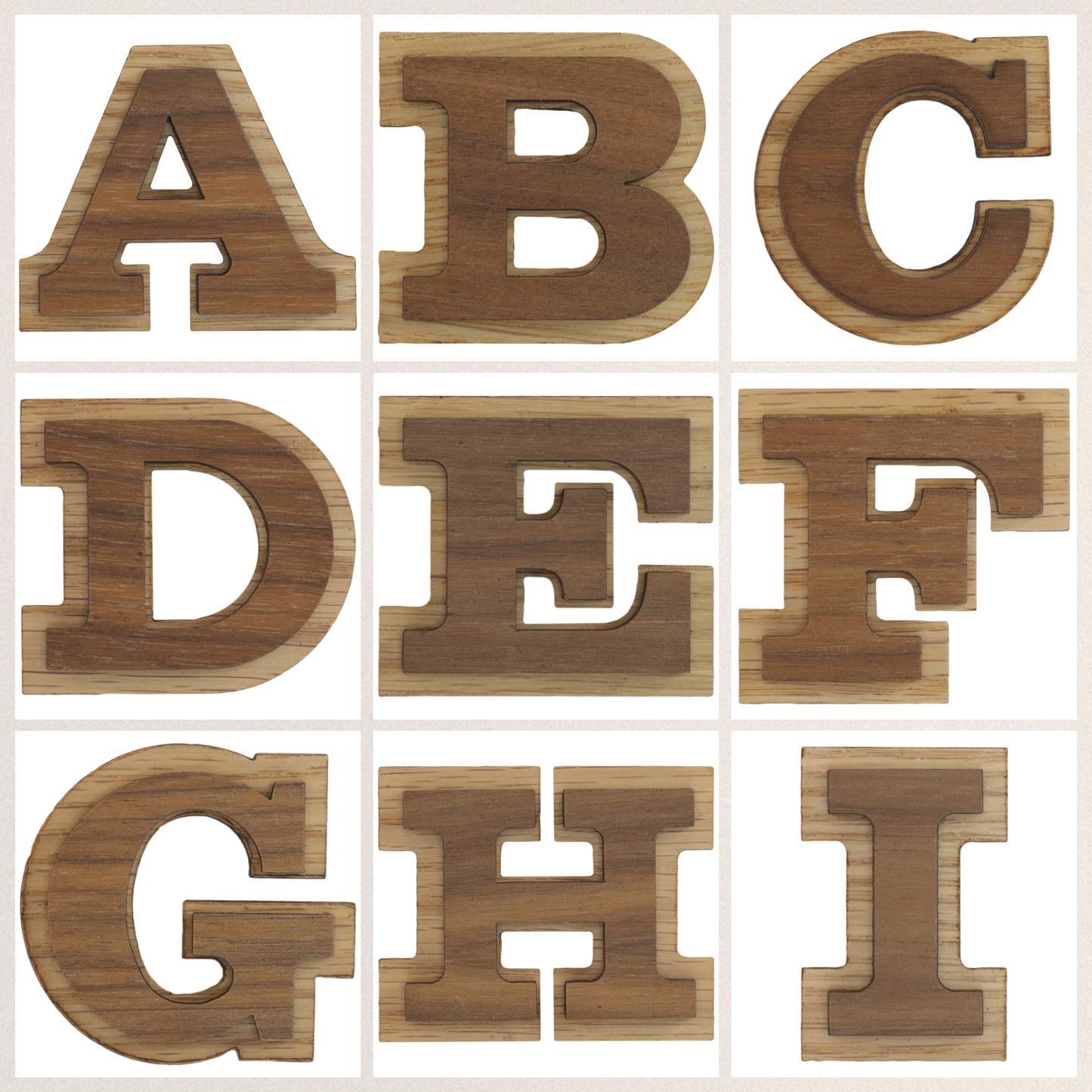 Double Alphabet Wood Letters - No Glue Required