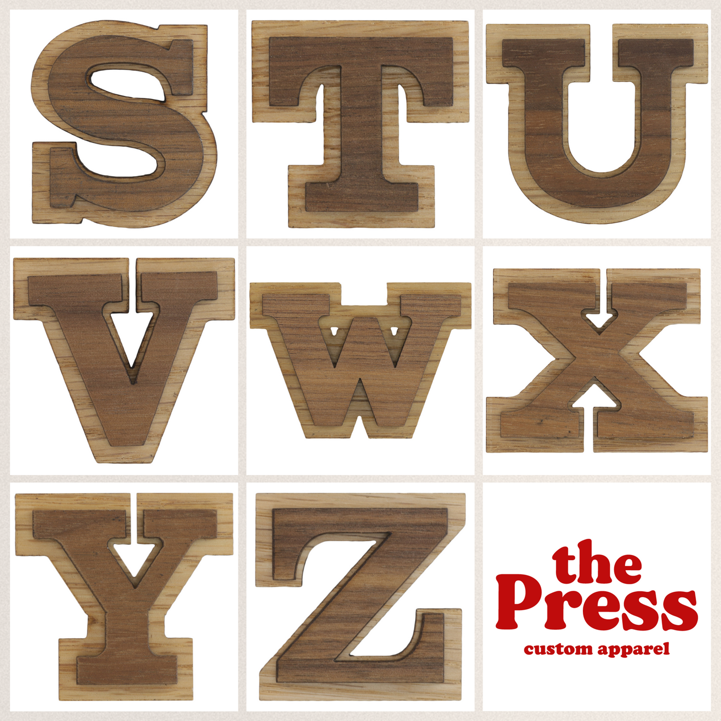 Double Alphabet Wood Letters - No Glue Required