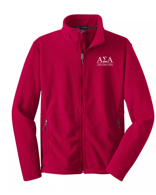 Alpha Sigma Alpha Custom Fleece Full-Zip Jacket | Greek Organization Jacket