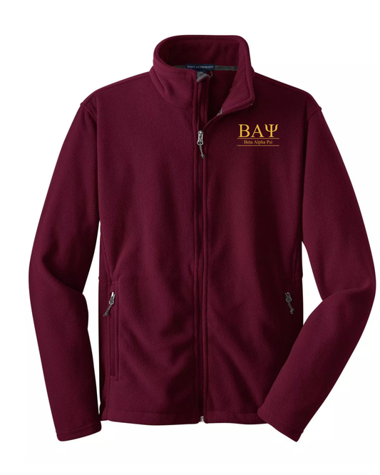 Beta Alpha Psi Custom Fleece Full-Zip Jacket | Greek Organization Jacket