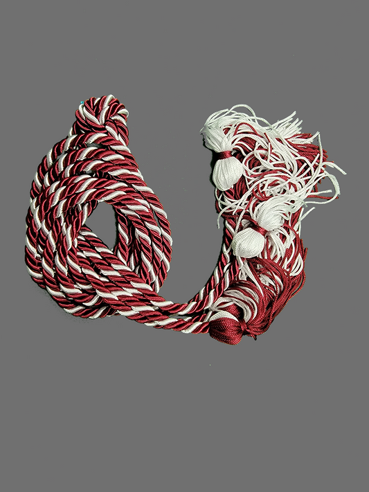 Graduation Cord / Honor Cords Intertwined Maroon and White