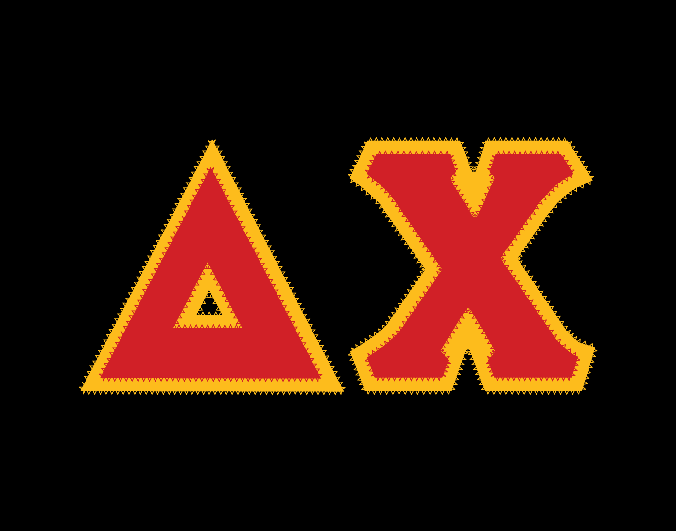 Delta Chi crewneck sweatshirt letters // Delta Chi zig-zag embroidered crewneck letters