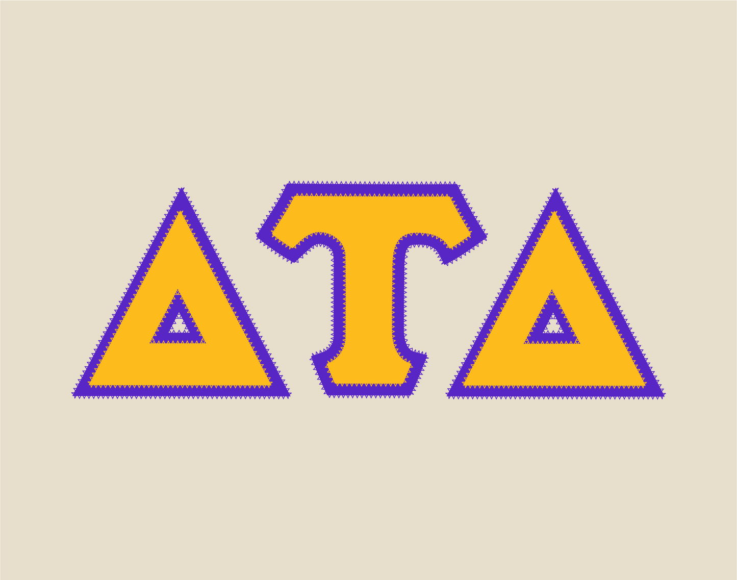 Delta Tau Delta crewneck sweatshirt letters // Delta Tau Delta zig-zag embroidered crewneck letters