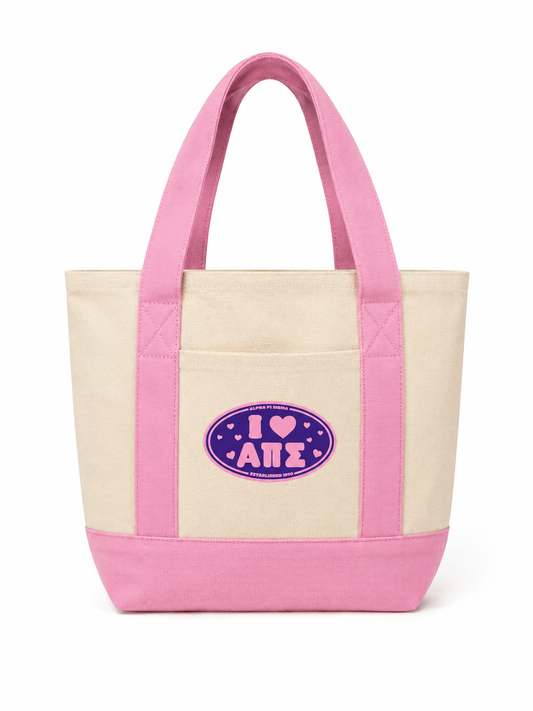 Alpha Pi Sigma I Love ΑΠΣ Canvas Tote Bag