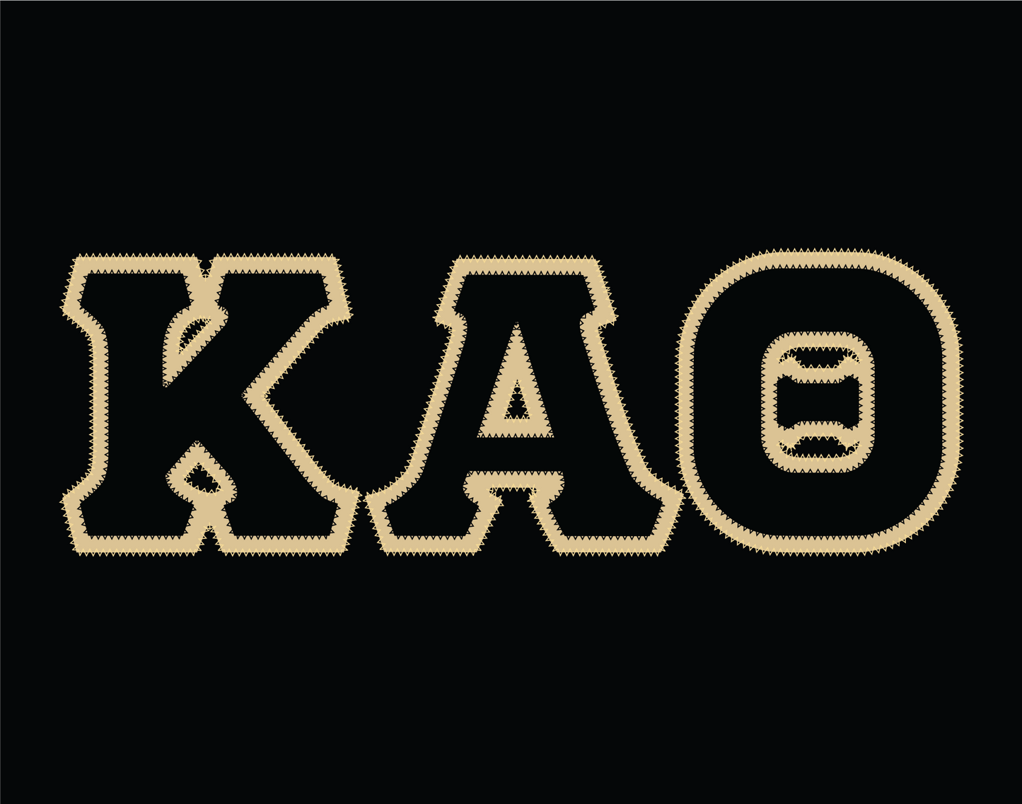 Kappa Alpha Theta crewneck sweatshirt letters // Kappa Alpha Theta zig-zag embroidered crewneck letters