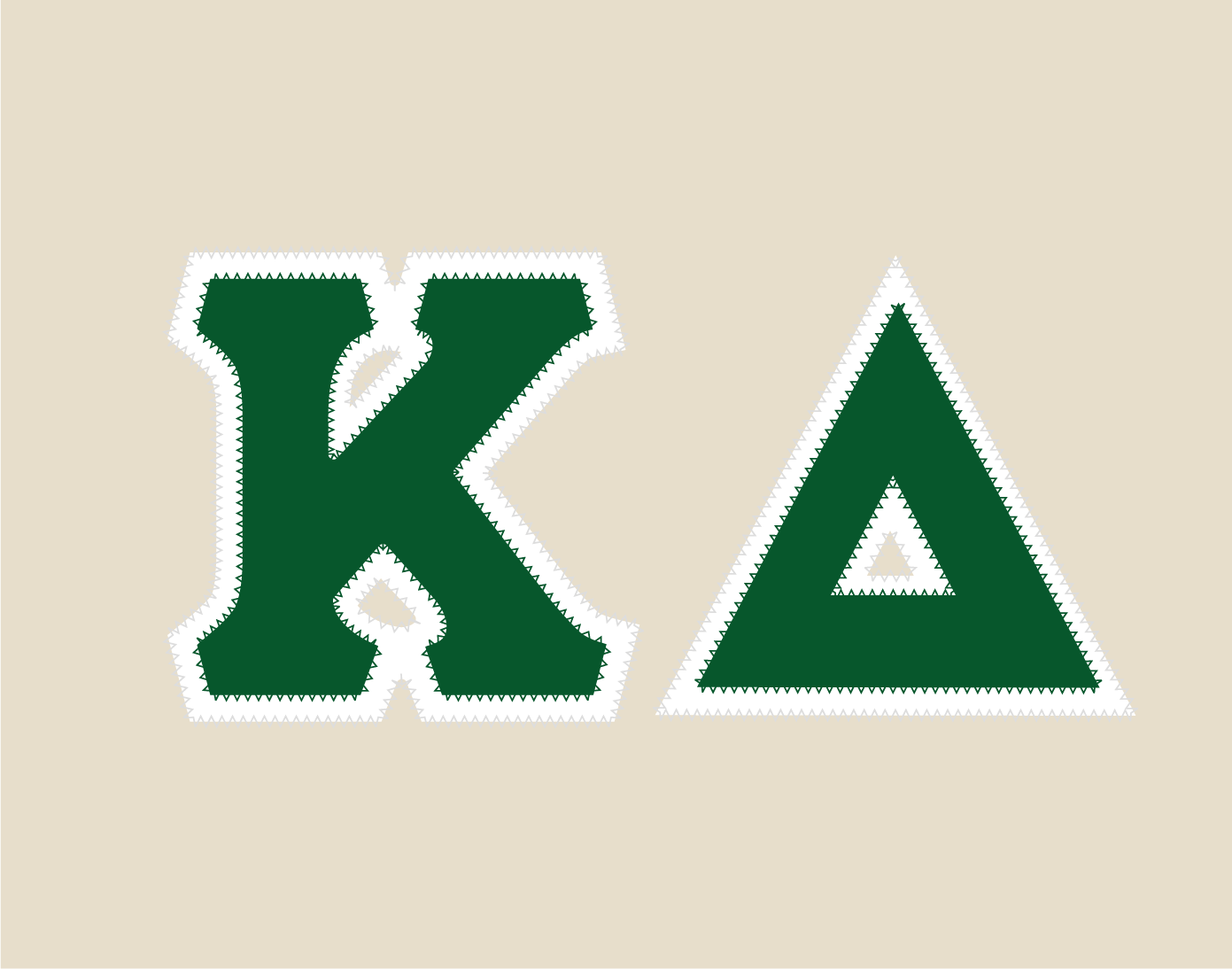 Kappa Delta crewneck sweatshirt letters // Kappa Delta zig-zag embroidered crewneck letters