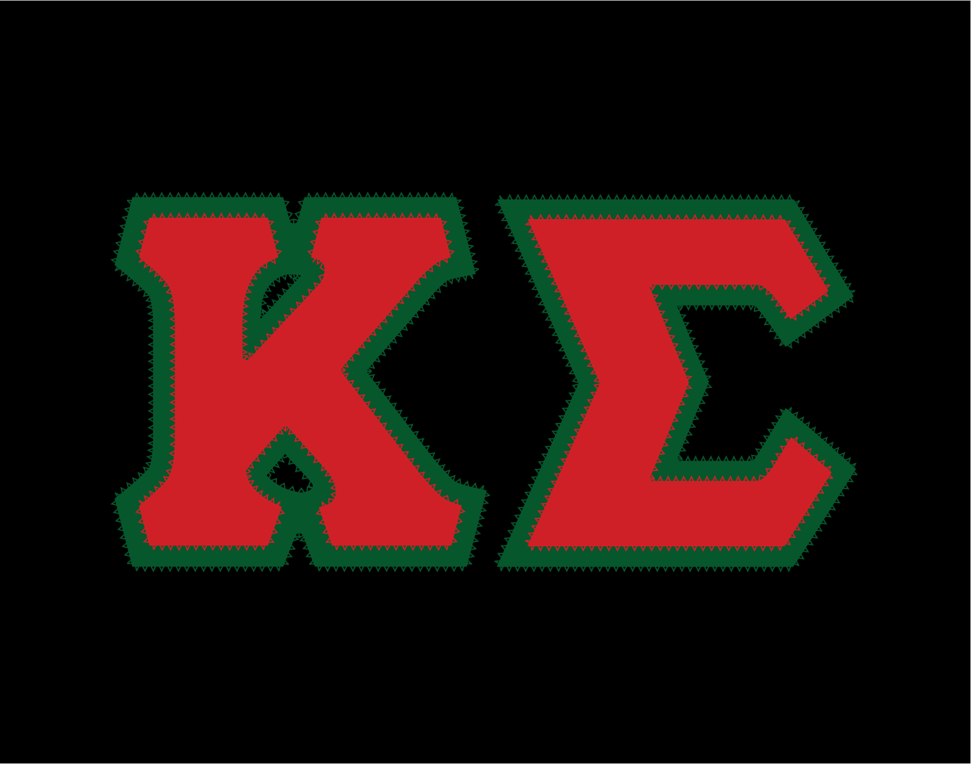 Kappa Sigma crewneck sweatshirt letters // Kappa Sigma zig-zag embroidered crewneck letters