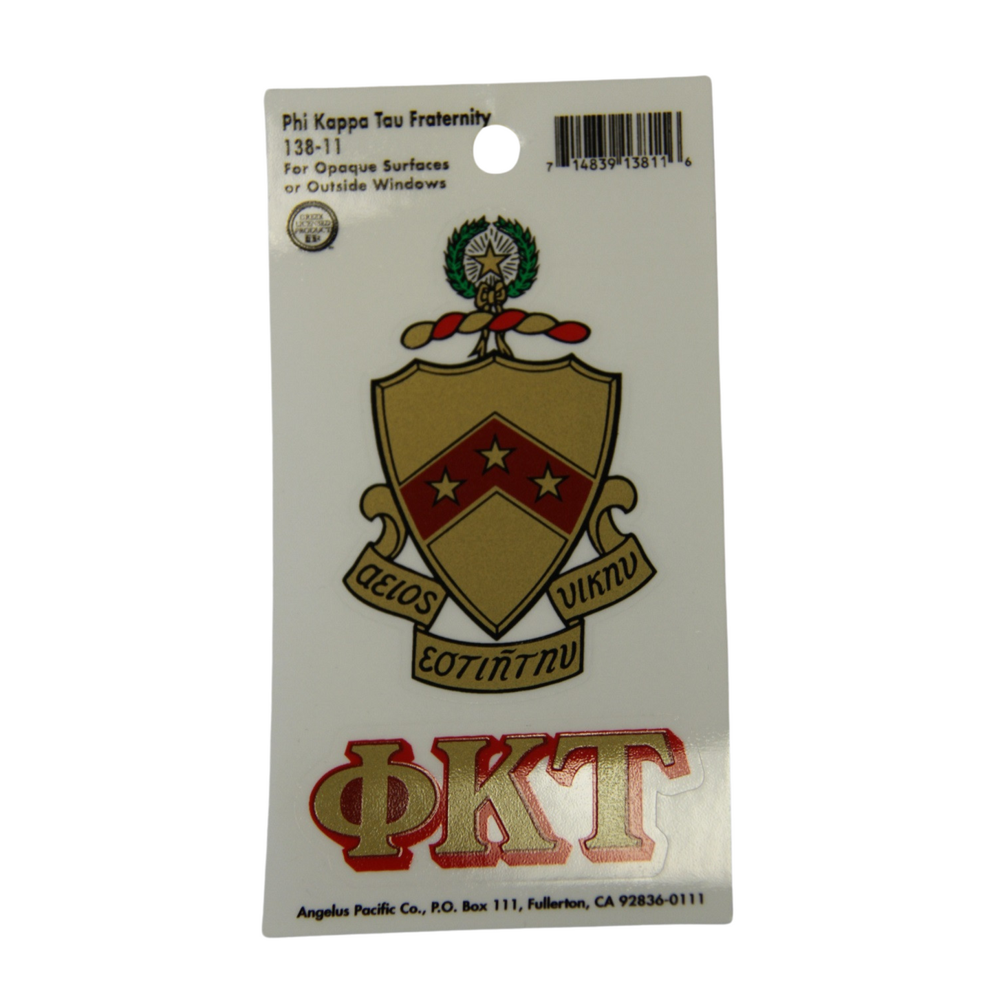 Phi Kappa Tau Decal Sticker