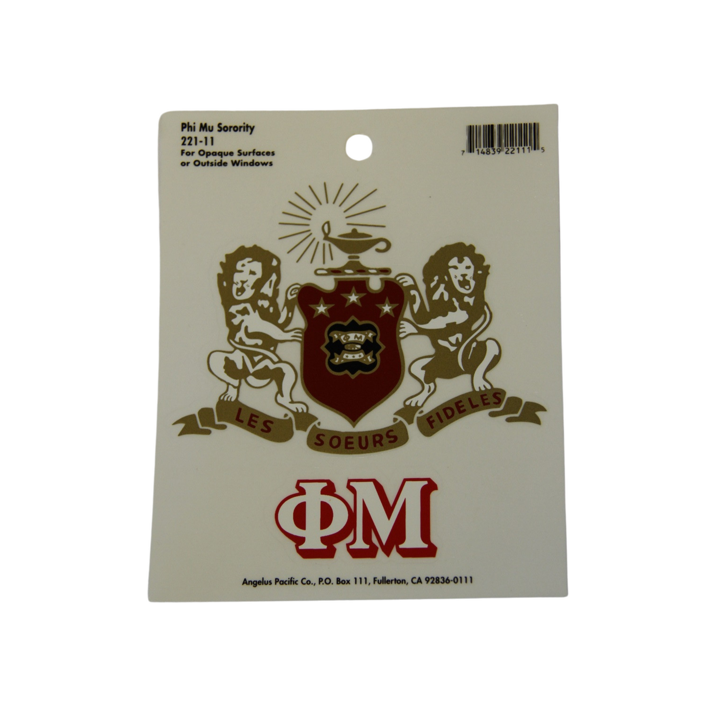 Phi Mu Decal Sticker