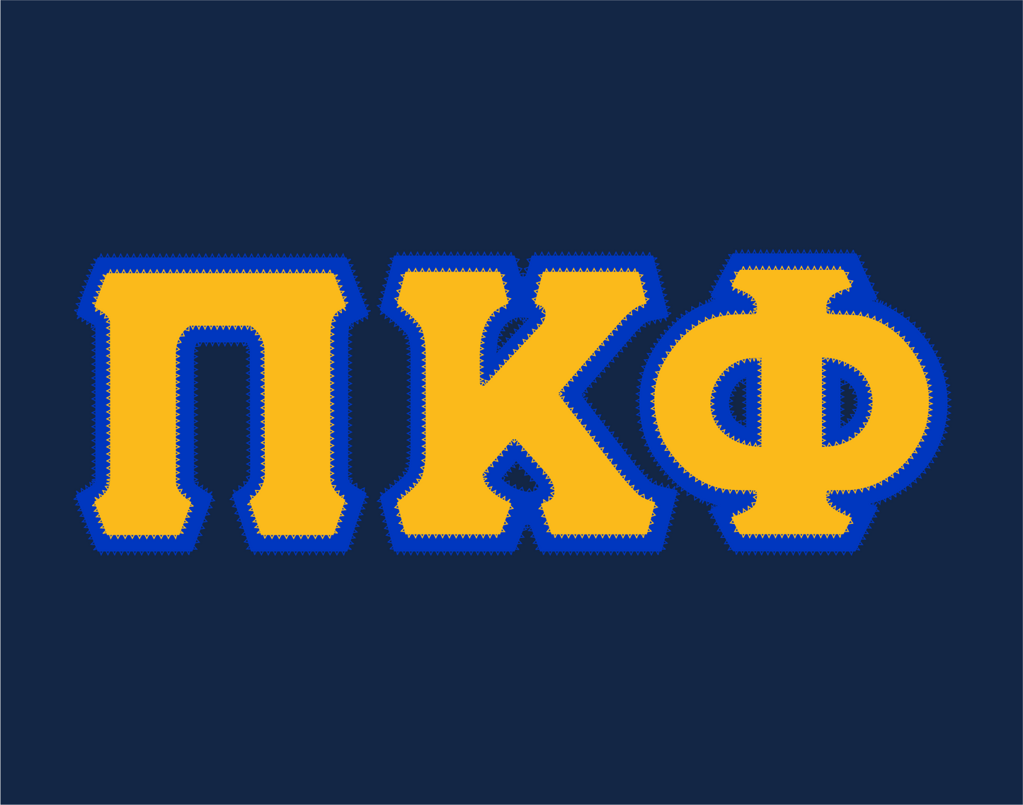 Pi Kappa Phi crewneck sweatshirt letters // Pi Kappa Phi zig-zag embroidered crewneck letters