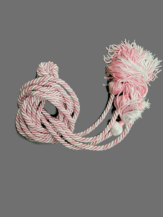 Graduation Cord / Honor Cords Intertwined Pink and White