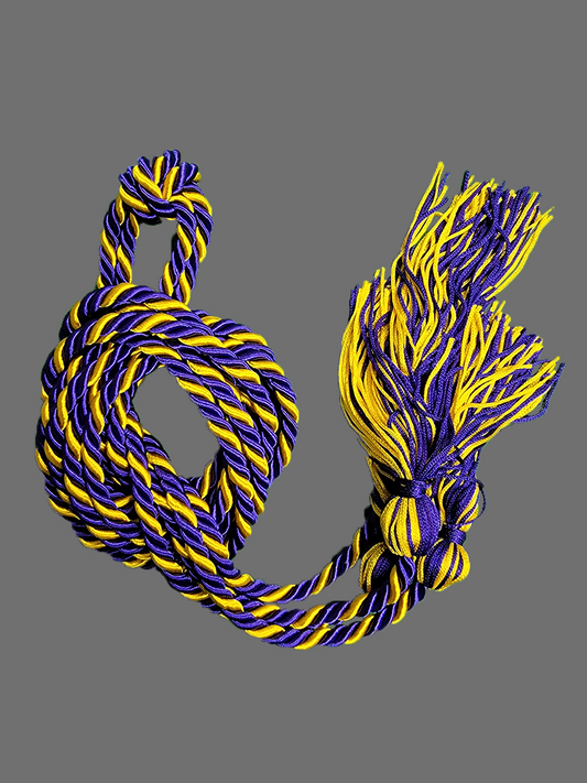 Graduation Cord / Honor Cords Intertwined Purple and Gold