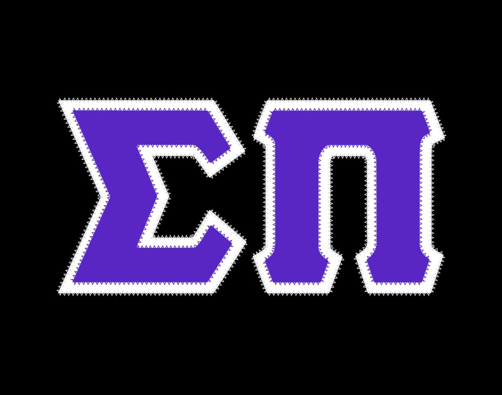 Sigma Pi crewneck sweatshirt letters // Sigma Pi zig-zag embroidered crewneck letters