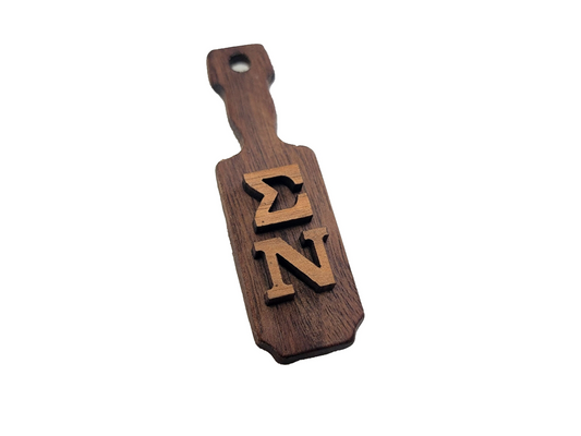 Sigma Nu Wooden Keychain