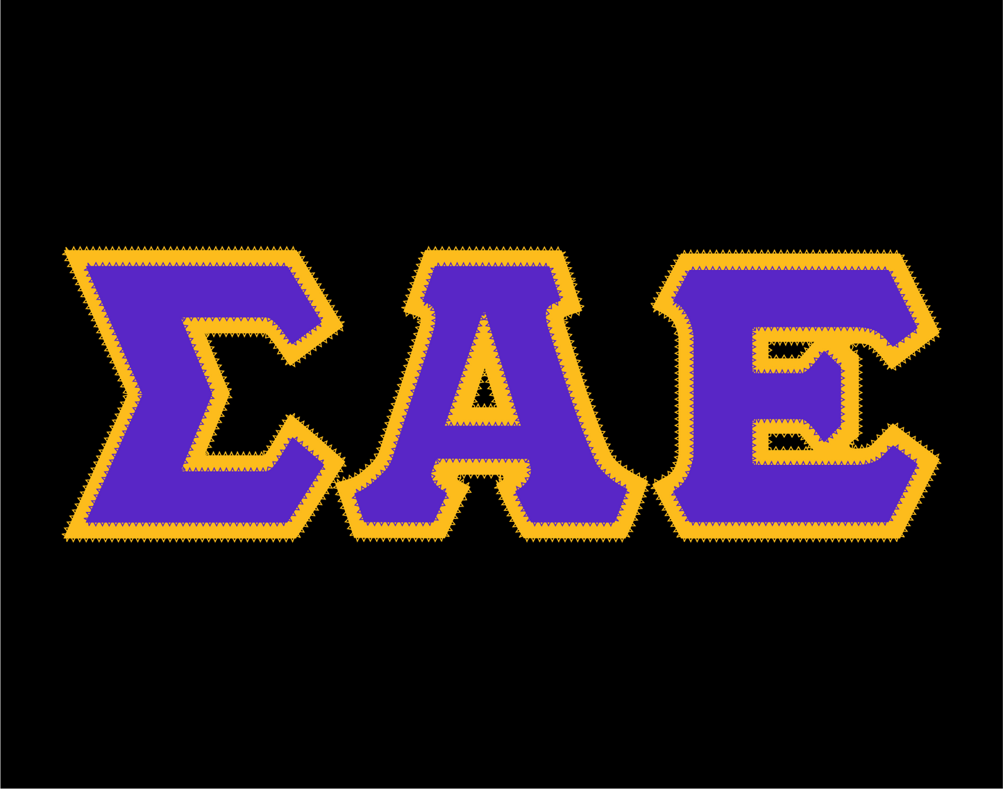 Sigma Alpha Epsilon crewneck sweatshirt letters // Sigma Alpha Epsilon zig-zag embroidered crewneck letters