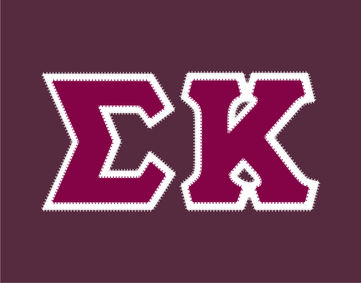 Sigma Kappa crewneck sweatshirt letters // Sigma Kappa zig-zag embroidered crewneck letters