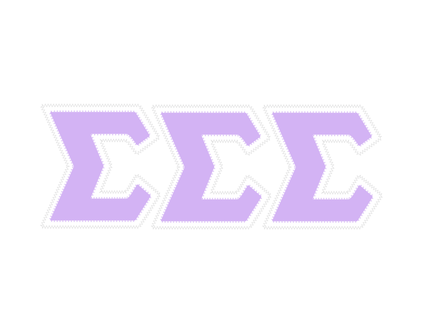 Sigma Sigma Sigma crewneck sweatshirt letters // Sigma Sigma Sigma zig-zag embroidered crewneck letters