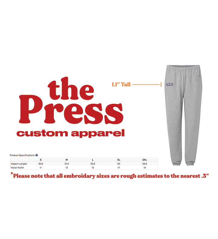 Embroidered Greek Letter Champion Brand Sweatpants