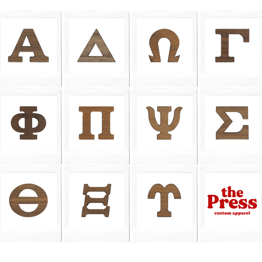 Single Wood Fraternity and Sorority Letters - No Glue Required