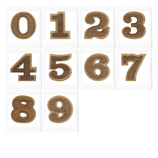 Double Wood Numbers- No Glue Required