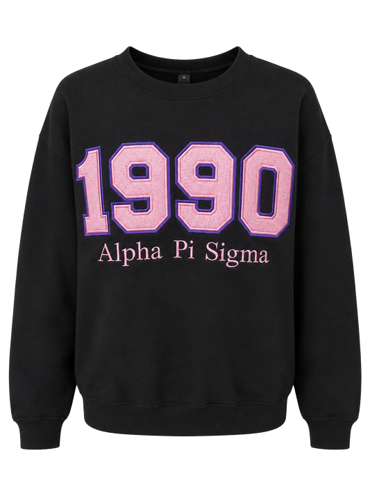 Alpha Pi Sigma 1990 Appliqué Crewneck Sweatshirt