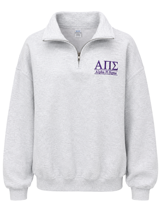 Alpha Pi Sigma Embroidered Quarter-Zip Pullover