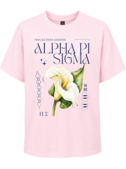 Alpha Pi Sigma Amigas Para Siempre Lily Graphic T-Shirt