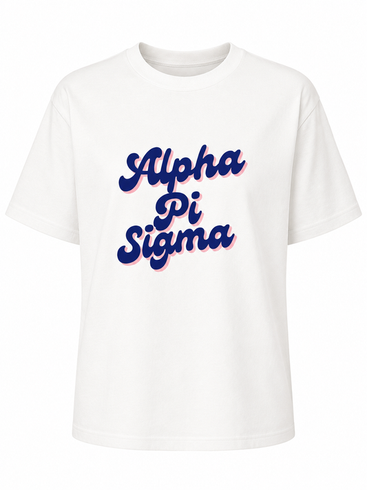 Alpha Pi Sigma Script Shadow T-Shirt