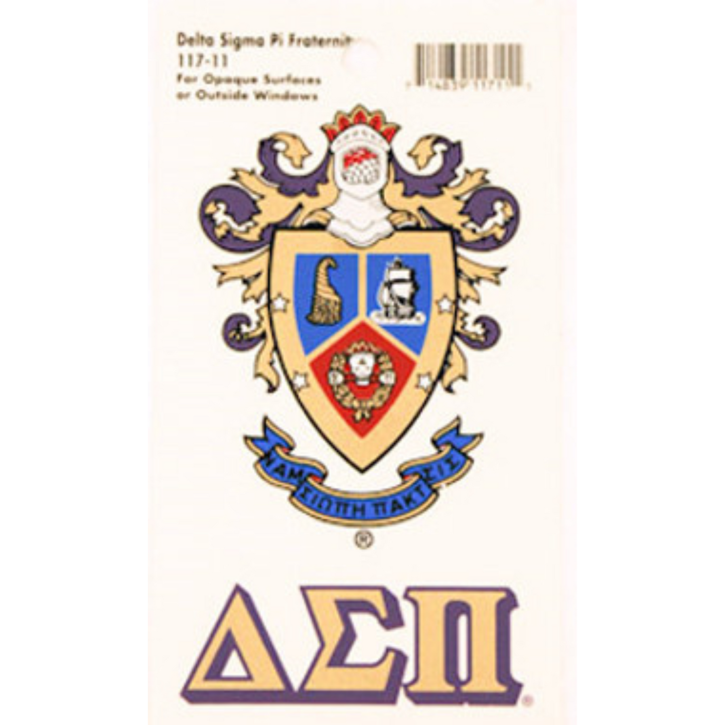 Delta Sigma Pi Crest Decal Sticker