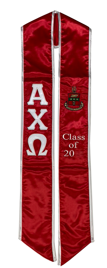 Alpha Chi Omega Graduation Stoles / sash