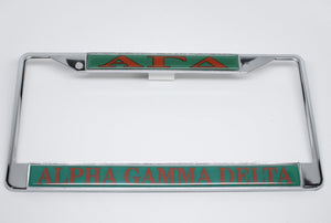 Alpha Gamma Delta License Plate Frame