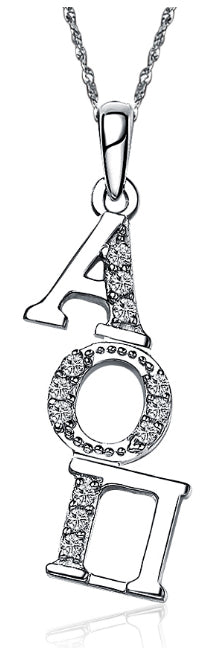Alpha Omicron Pi Diagonal (TY002) Pendant