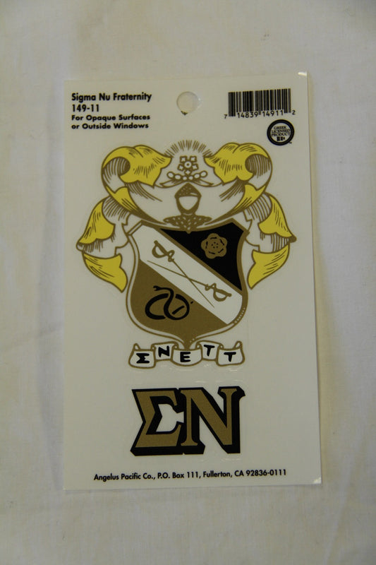 Sigma Nu Decal Sticker