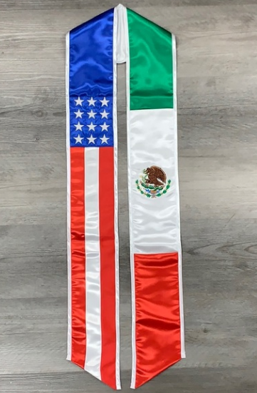 Mexican American Flag Graduation Stole / Sash